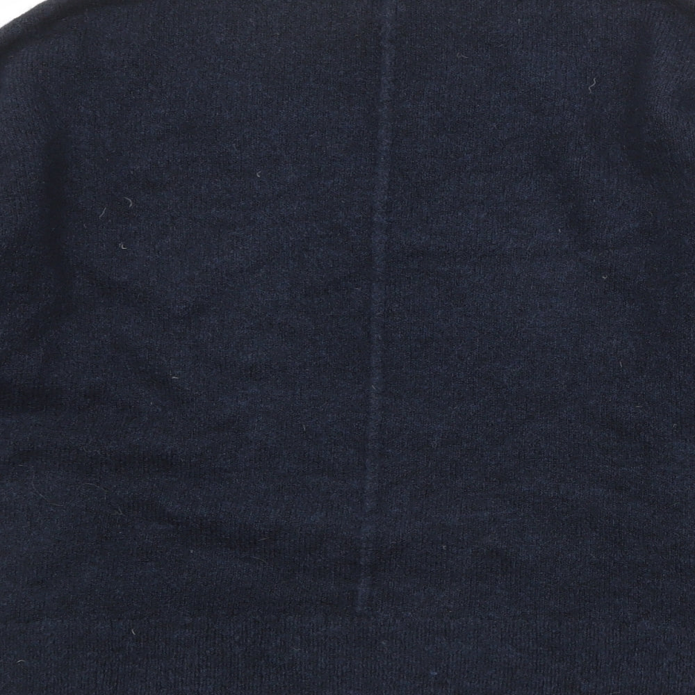 Marks & Spencer Womens Blue High Neck Acrylic Pullover Jumper Size S