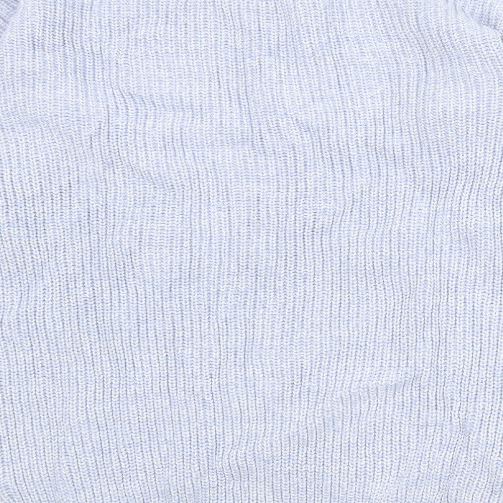 Marks & Spencer Womens Blue Boat Neck 100% Cotton Pullover Jumper Size S