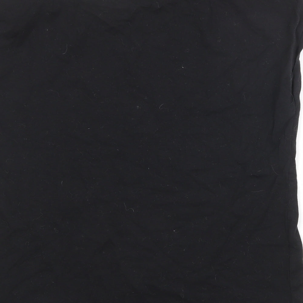 Very Womens Black 100% Cotton Basic T-Shirt Size 10 Round Neck
