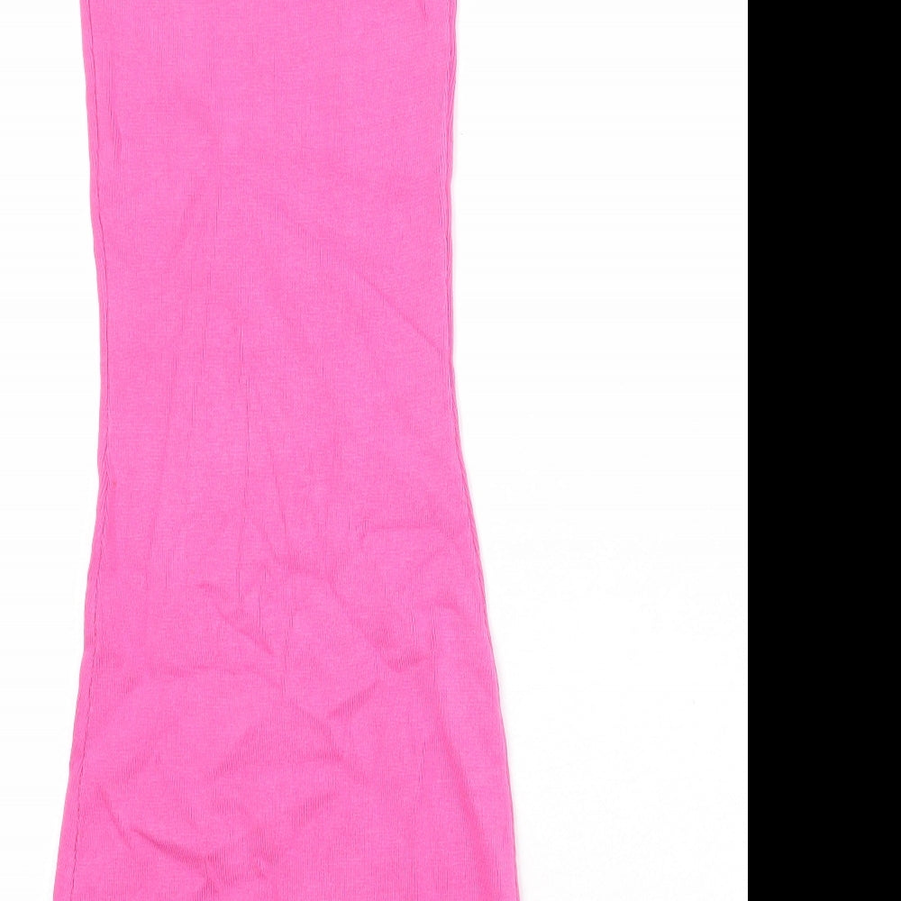 ASOS Womens Pink Viscose Bodycon Size 6 Boat Neck Pullover