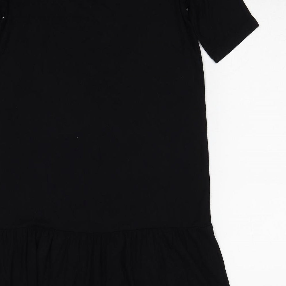 Paraphrase Womens Black Polyester Skater Dress Size S Round Neck Pullover