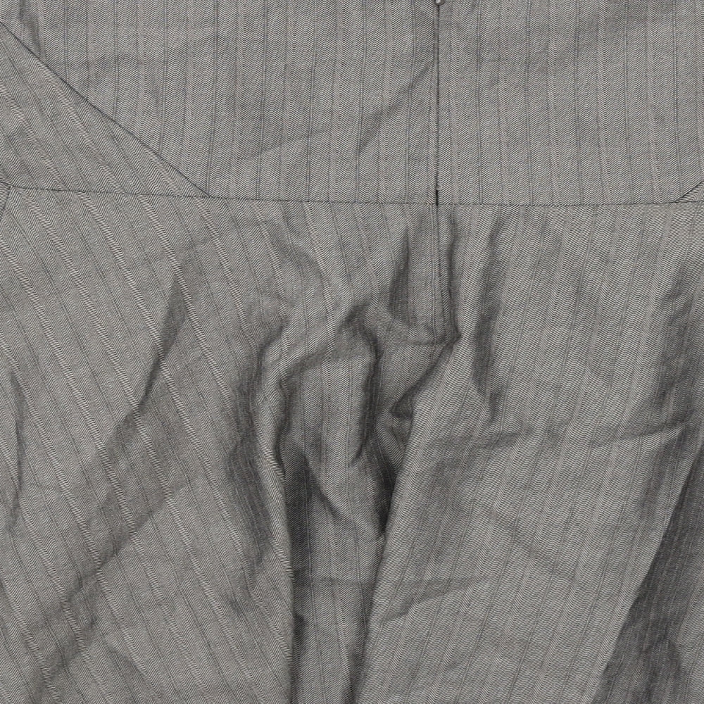 Warehouse Womens Grey Geometric Polyester Swing Skirt Size 12 Zip