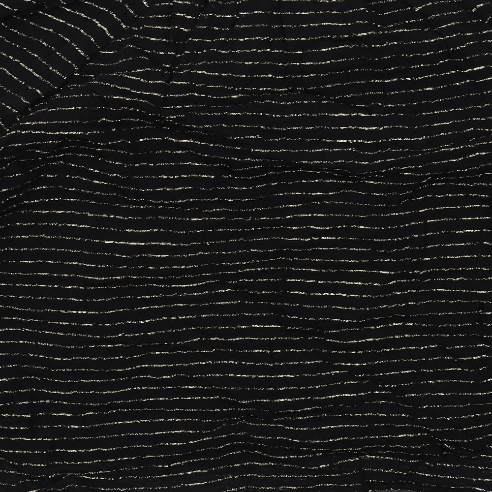 Per Una Womens Black Striped Viscose Basic Blouse Size 6 V-Neck