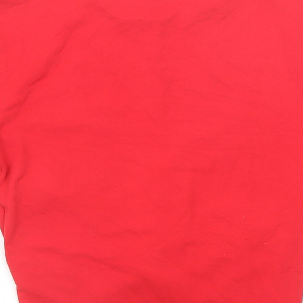 Divided by H&M Womens Red Viscose Basic T-Shirt Size XS Round Neck