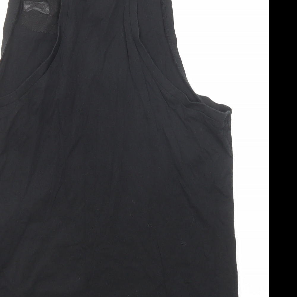 Slazenger Womens Black Cotton Basic Tank Size XL Round Neck