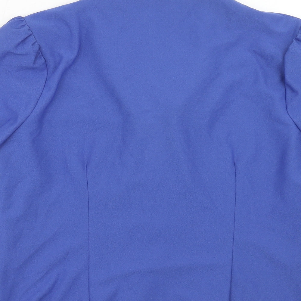 Hamells Womens Blue Floral Jacket Blazer Size 14 Button