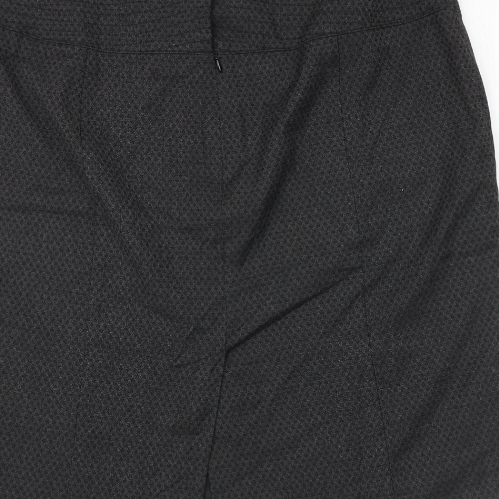 NEXT Womens Grey Geometric Polyester A-Line Skirt Size 38 in Zip