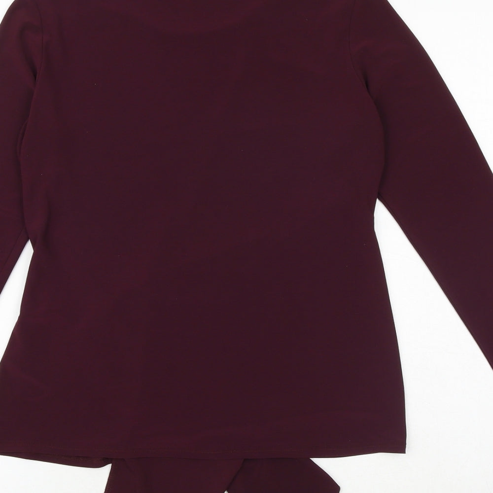 Dorothy Perkins Womens Red Polyester Basic T-Shirt Size 12 Boat Neck - Front Detail