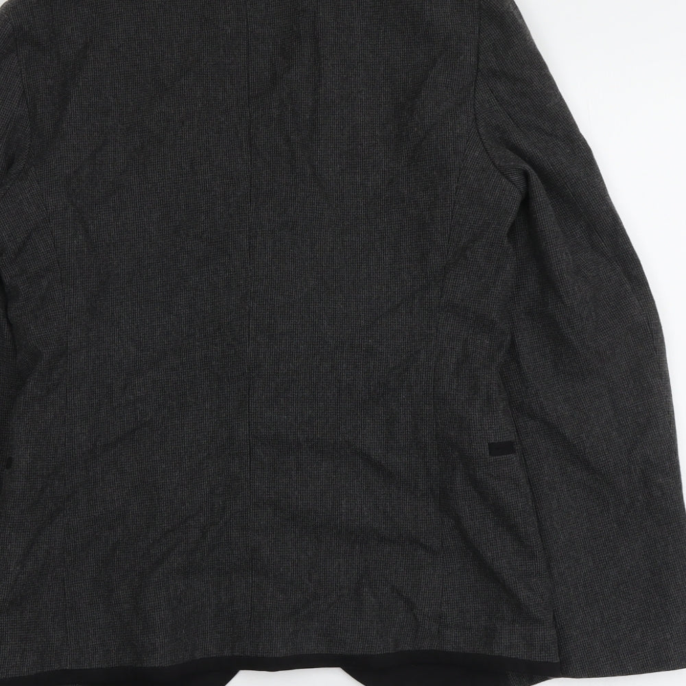 Zara Mens Grey Cotton Jacket Blazer Size 36 Regular