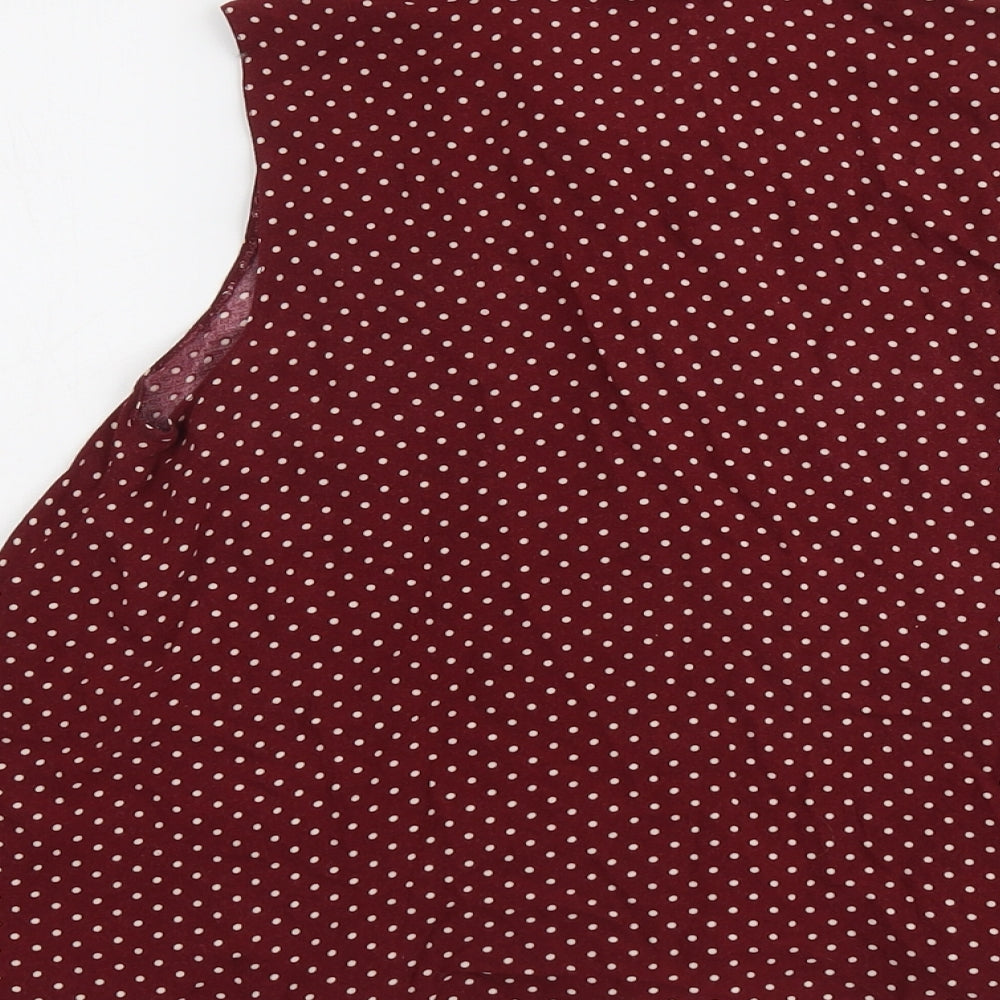 River Island Womens Red Striped Viscose Basic Button-Up Size 8 Collared