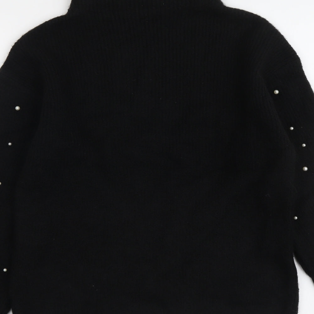 Marks & Spencer Womens Black High Neck Acrylic Pullover Jumper Size S