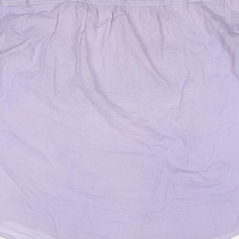 Gap Womens Purple Cotton Basic Blouse Size S Round Neck