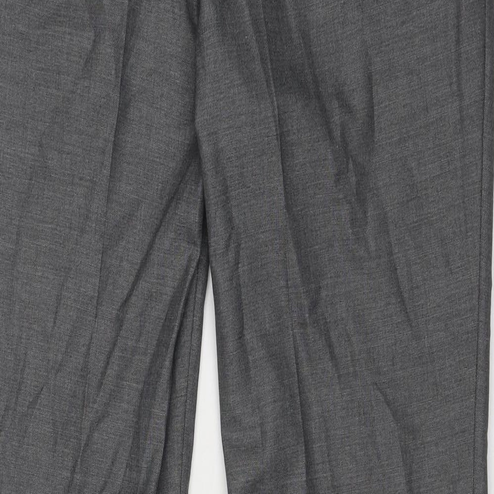Marks & Spencer Mens Grey Polyester Dress Pants Trousers Size 34 in Regular Zip