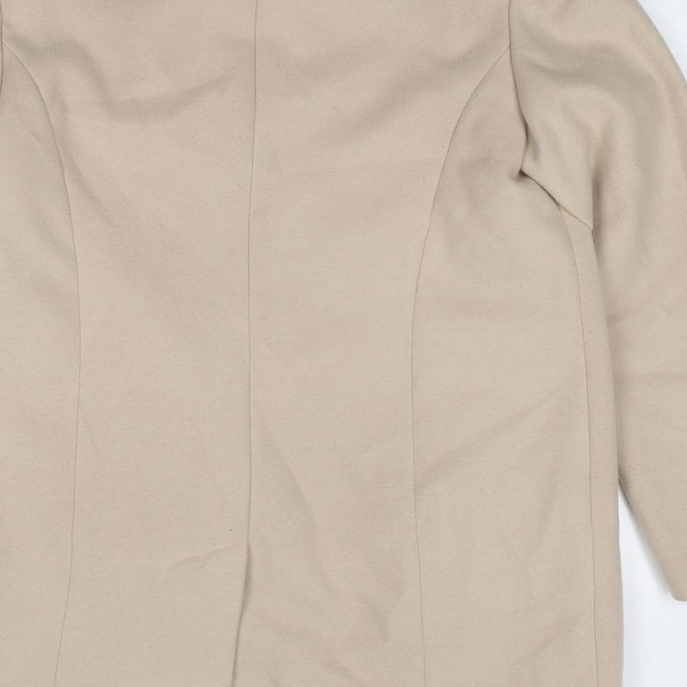 Marks & Spencer Womens Beige Overcoat Coat Size 12 Zip