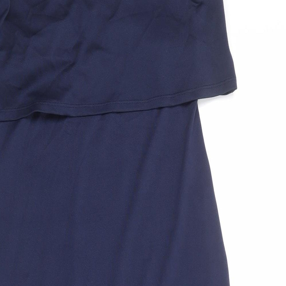 ASOS Womens Blue Polyester A-Line Size 12 V-Neck Pullover