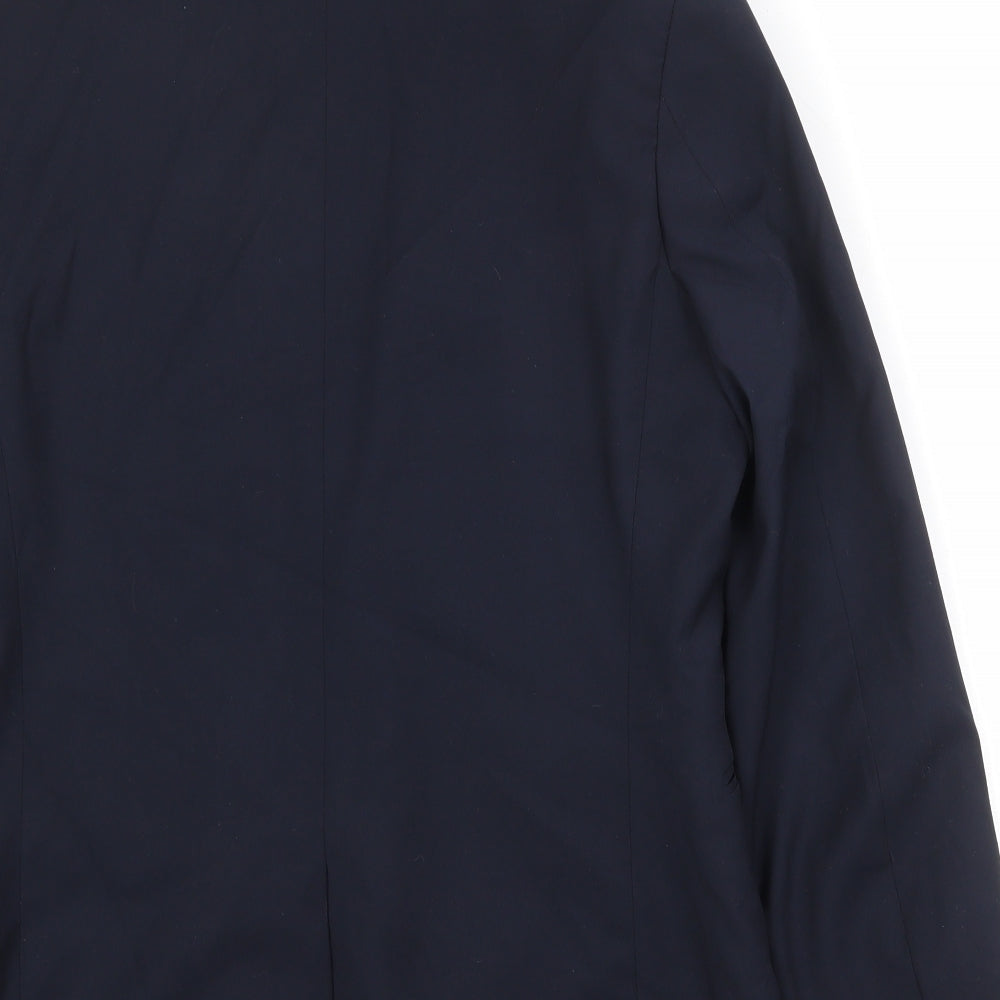 Topman Mens Blue Polyester Jacket Suit Jacket Size 38 Regular