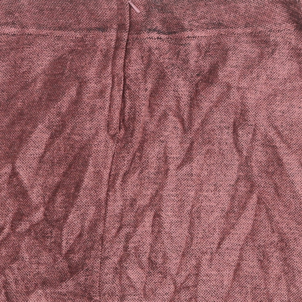 St Michael Womens Pink Wool A-Line Skirt Size 12 Zip
