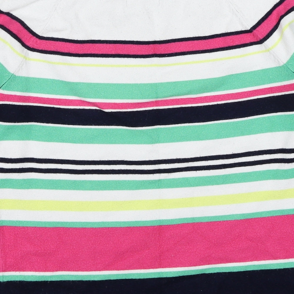 Marks & Spencer Womens Multicoloured Boat Neck Striped Viscose Pullover Jumper Size 8