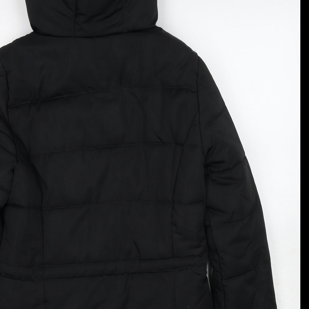 H&M Womens Black Puffer Jacket Jacket Size 8 Zip