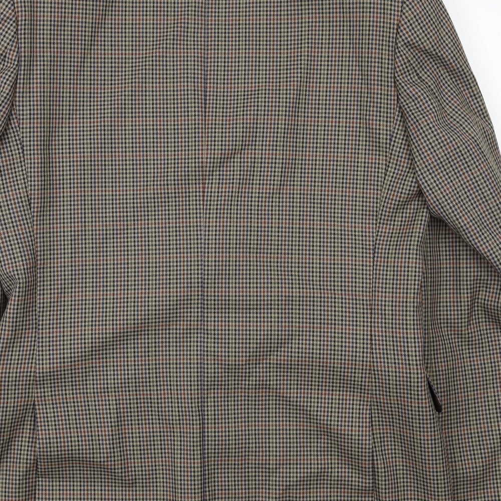 Skopes Mens Brown Geometric Polyester Jacket Blazer Size 42 Regular