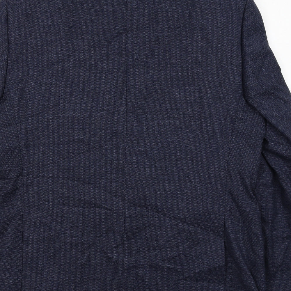 Marks & Spencer Mens Blue Polyester Jacket Suit Jacket Size 42 Regular