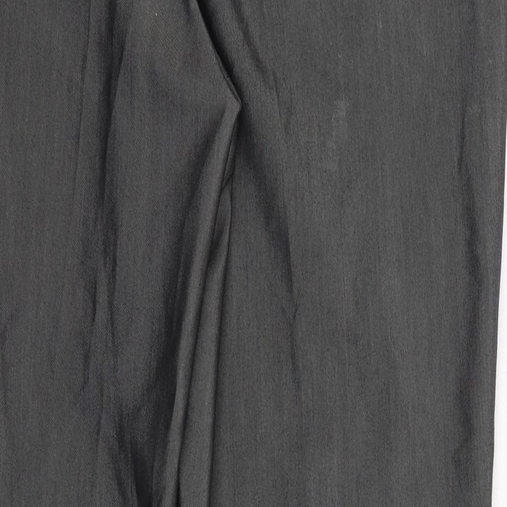 Aspen&Court Mens Grey Polyester Dress Pants Trousers Size 37 in Regular Zip
