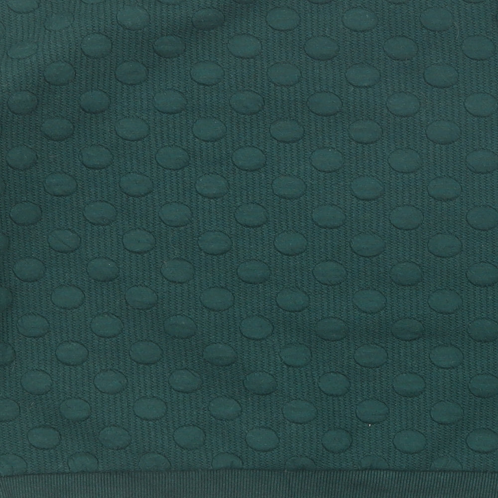 Louche Womens Green Polka Dot Polyester Pullover Sweatshirt Size 8 Pullover
