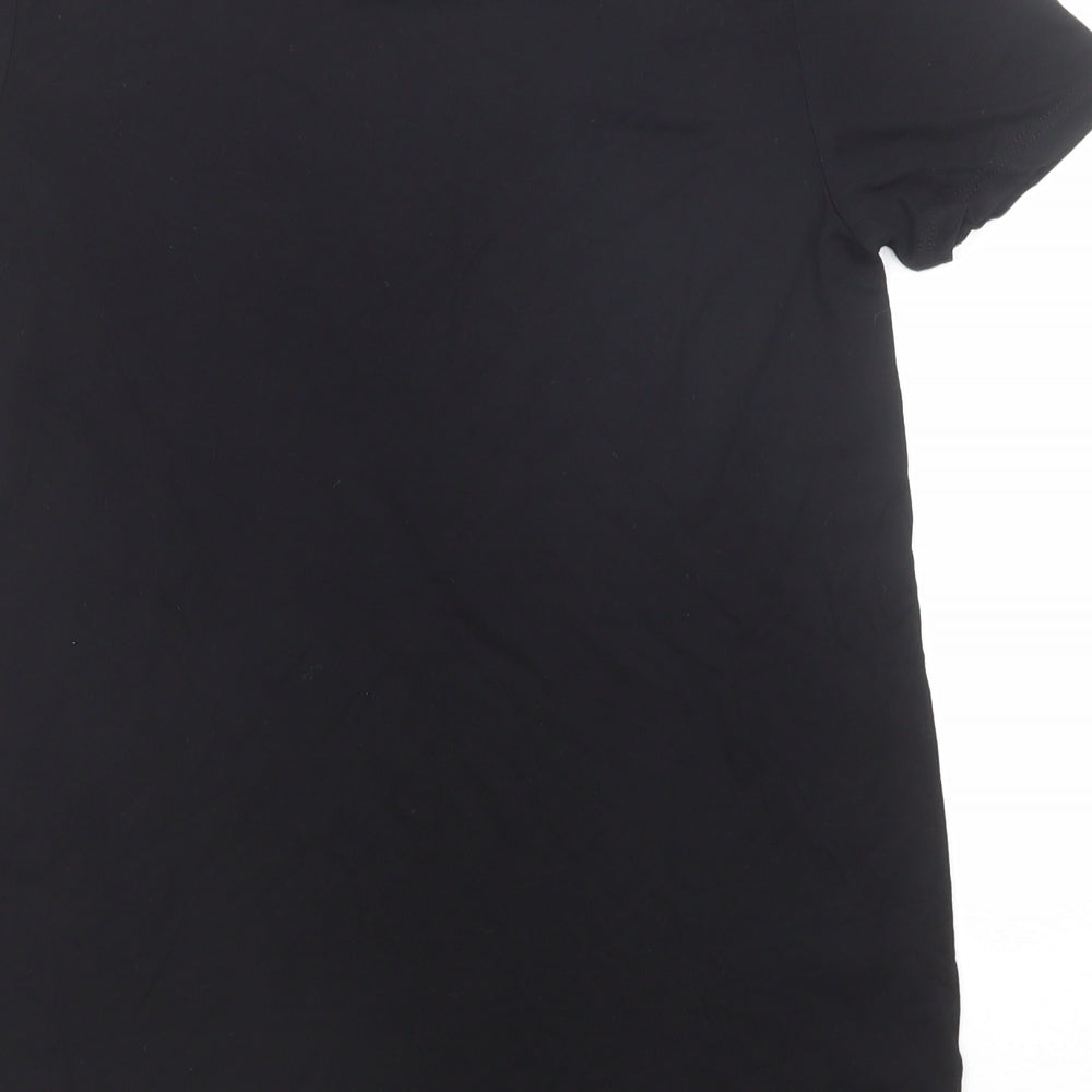 Oasis Womens Black Viscose Basic T-Shirt Size XS Round Neck