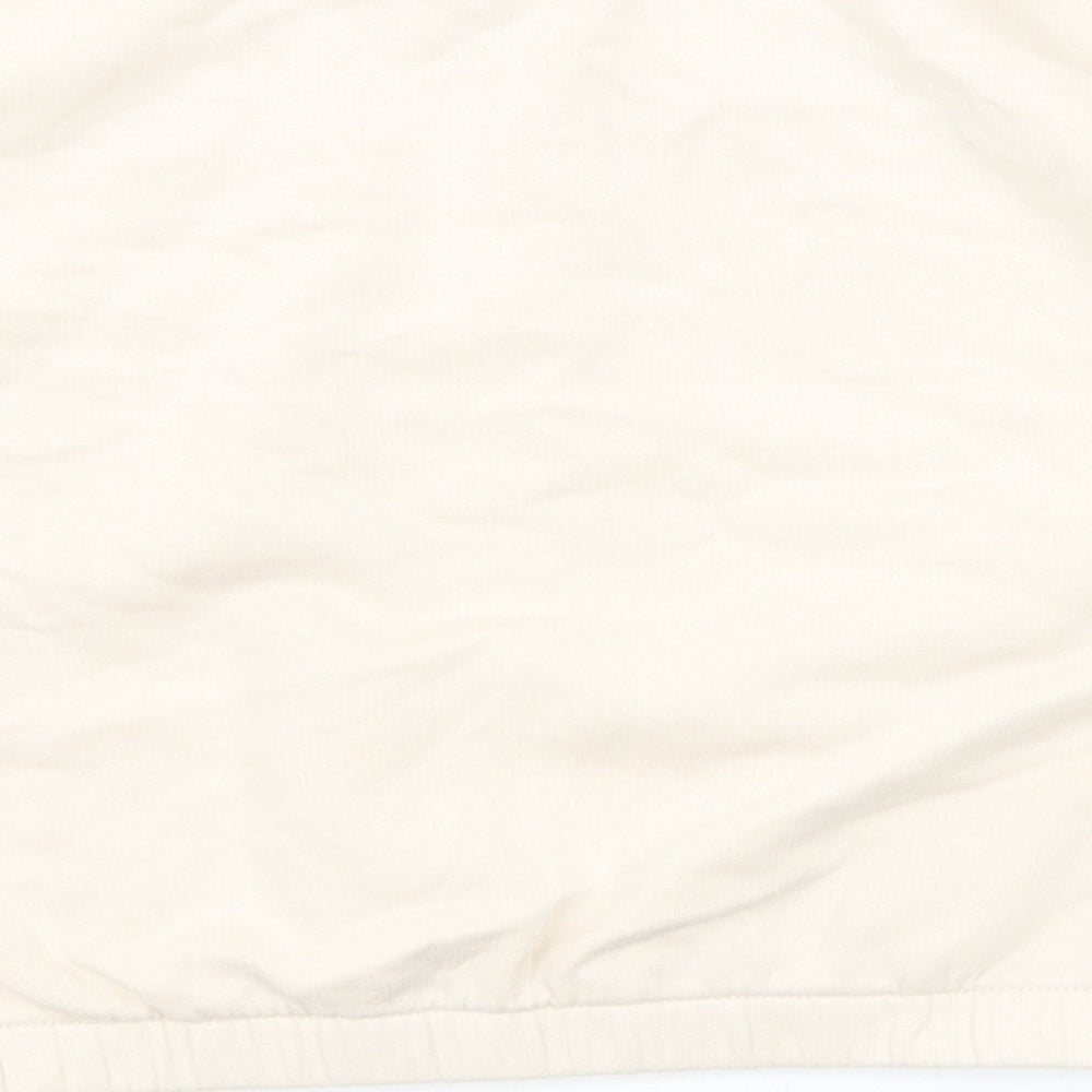 Marks & Spencer Girls Beige Cotton Pullover Sweatshirt Size 9-10 Years Pullover - Side Stripe Detail