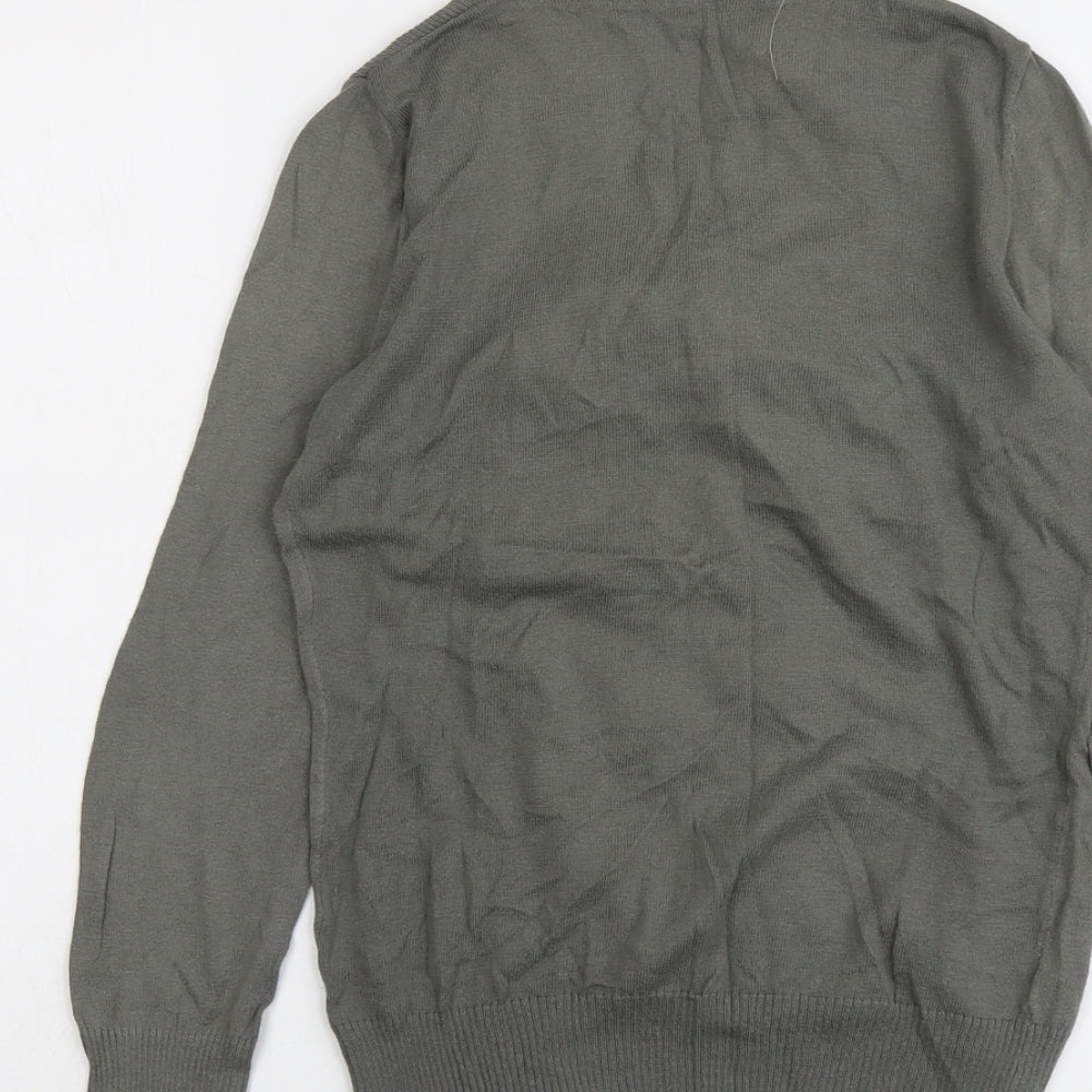 NEXT Womens Grey Square Neck Cotton Pullover Jumper Size 10 - Shirt Insert