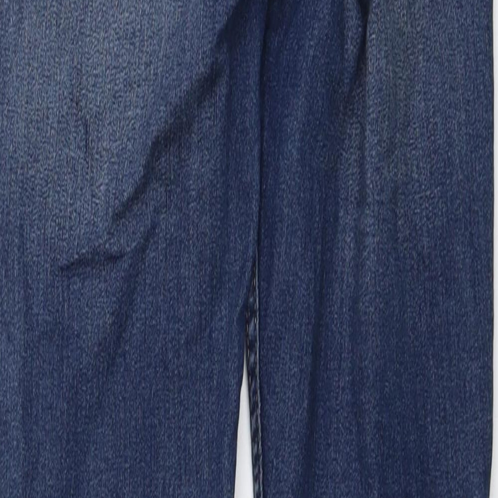 H&M Womens Blue Cotton Skinny Jeans Size 4 L29 in Regular Button
