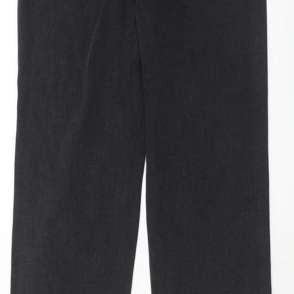 Marks and Spencer Womens Black Cotton Straight Jeans Size 8 Regular Zip