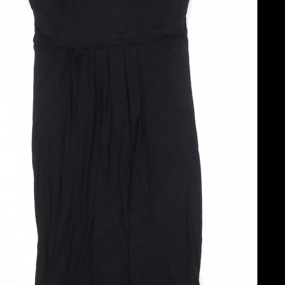 JoJo Maman Bébé Womens Black Viscose A-Line Size S Round Neck Pullover