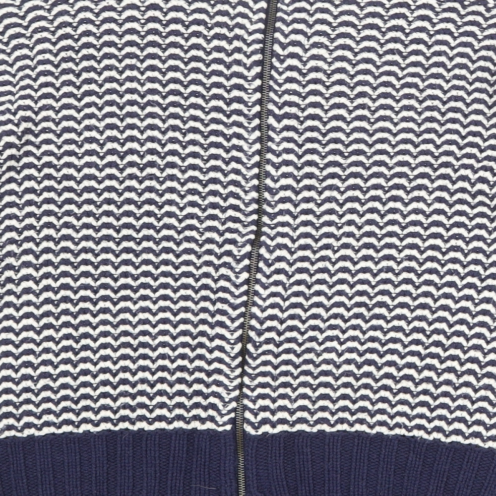 New Look Womens Blue Round Neck Geometric Acrylic Pullover Jumper Size 8