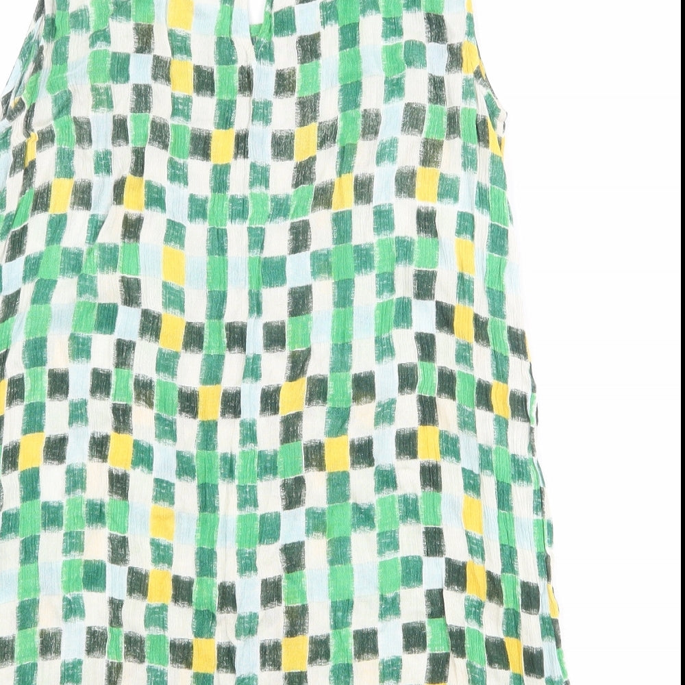 Nomads Womens Multicoloured Geometric Polyester Basic Tank Size 14 Round Neck