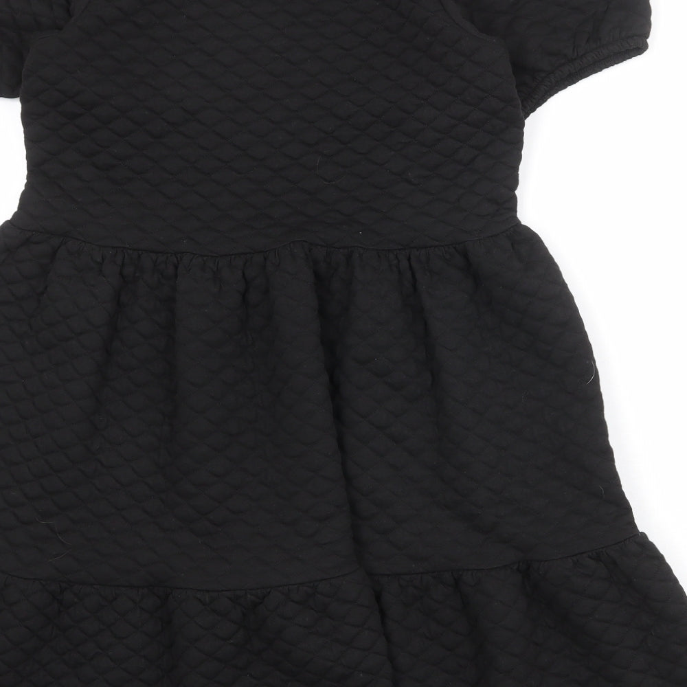 River Island Womens Black Polyester A-Line Size 10 Round Neck Zip