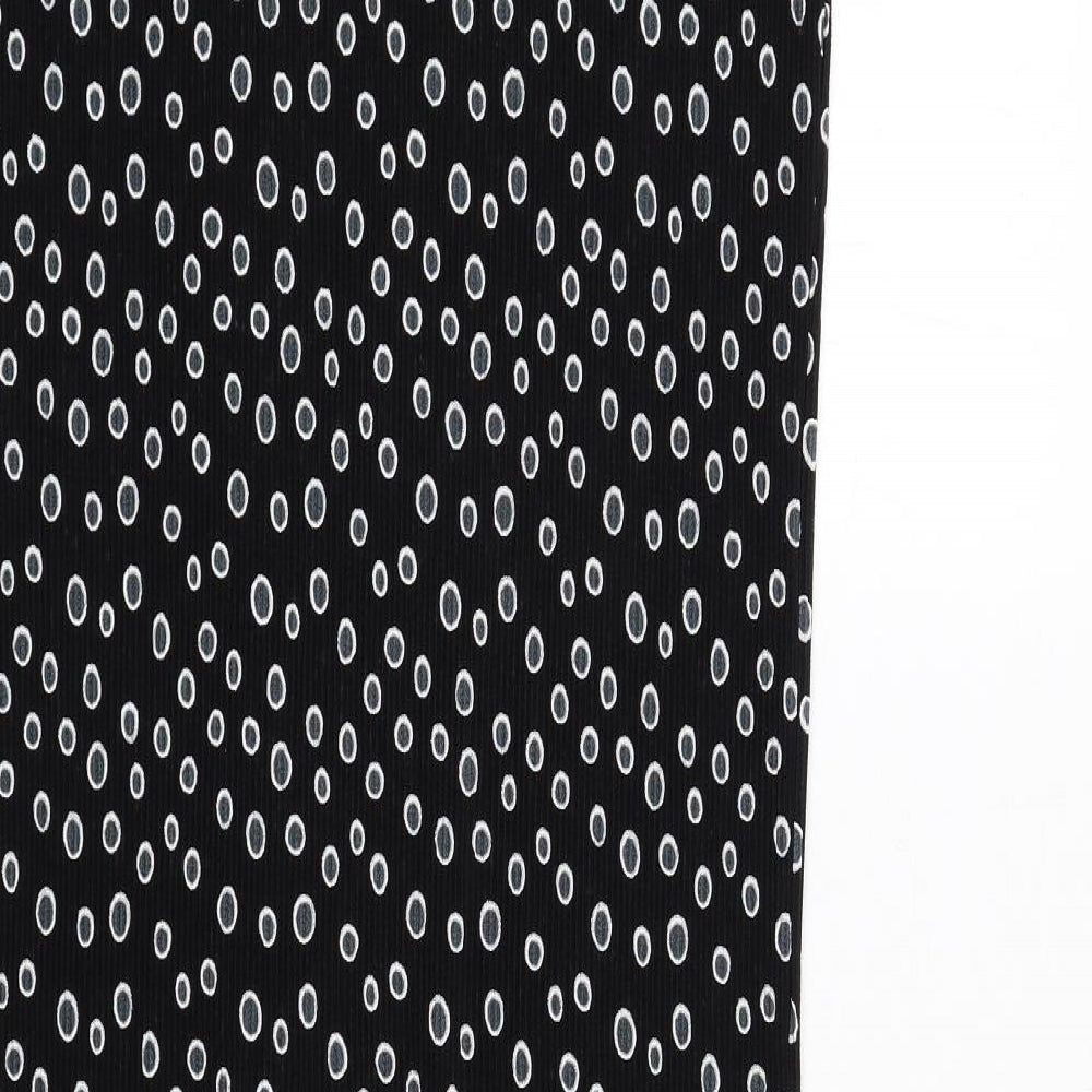 Glamorous Womens Black Geometric Polyester T-Shirt Dress Size XS Round Neck Pullover