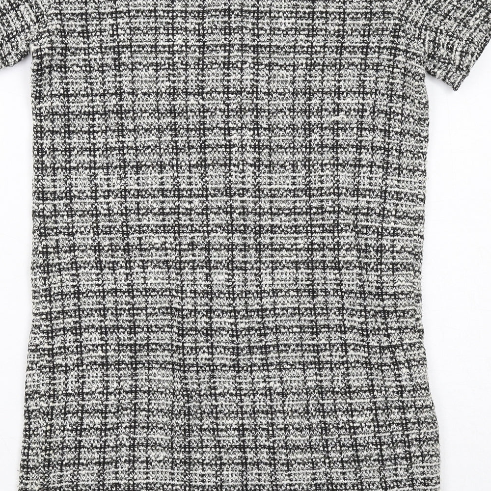 Zara Womens Black Cotton A-Line Size S Round Neck Pullover