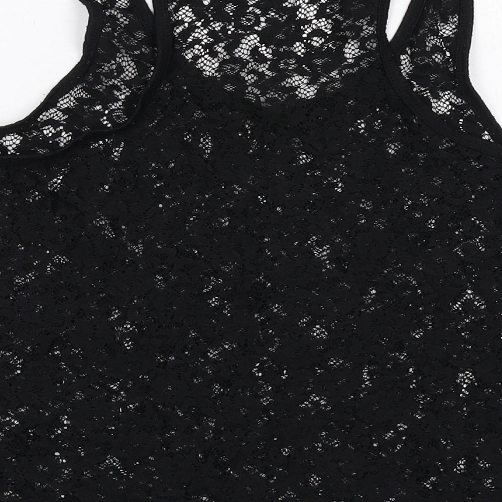 Select Womens Black Polyester Basic Tank Size 10 Scoop Neck
