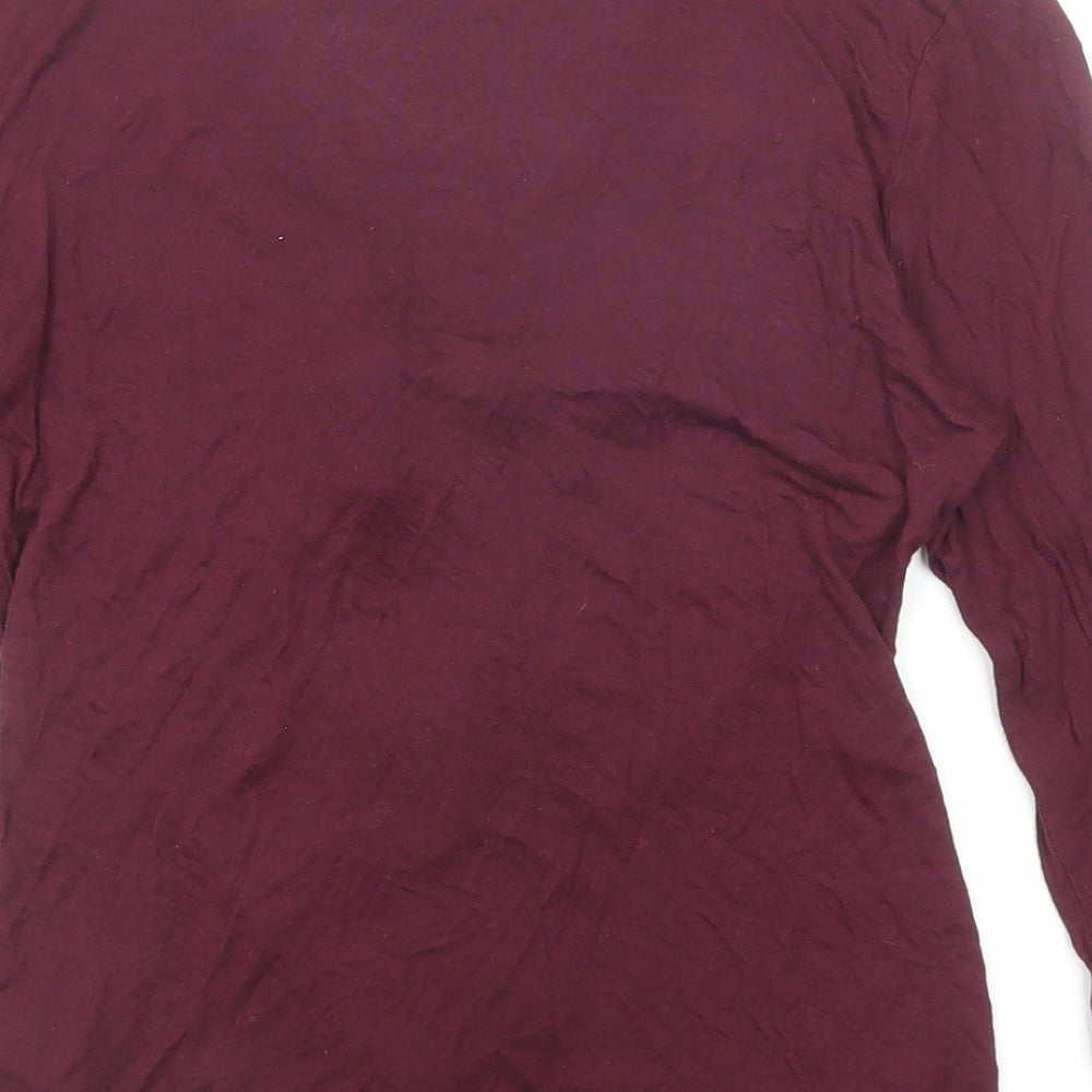 H&M Womens Purple Viscose Basic Blouse Size XS V-Neck