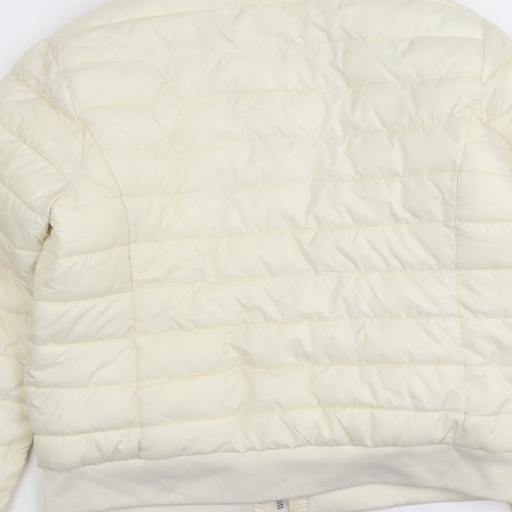 CI SONO Womens Ivory Quilted Jacket Size S Zip