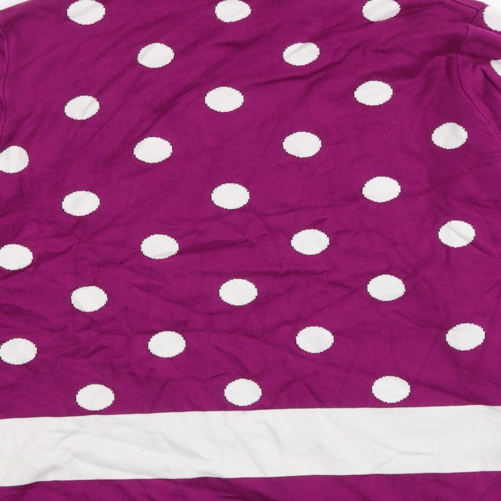 Paramour Womens Purple High Neck Polka Dot Viscose Pullover Jumper Size L