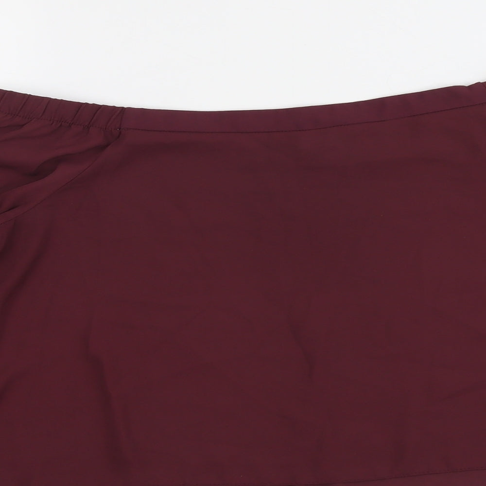 New Look Womens Purple Polyester Basic Blouse Size 10 Off the Shoulder