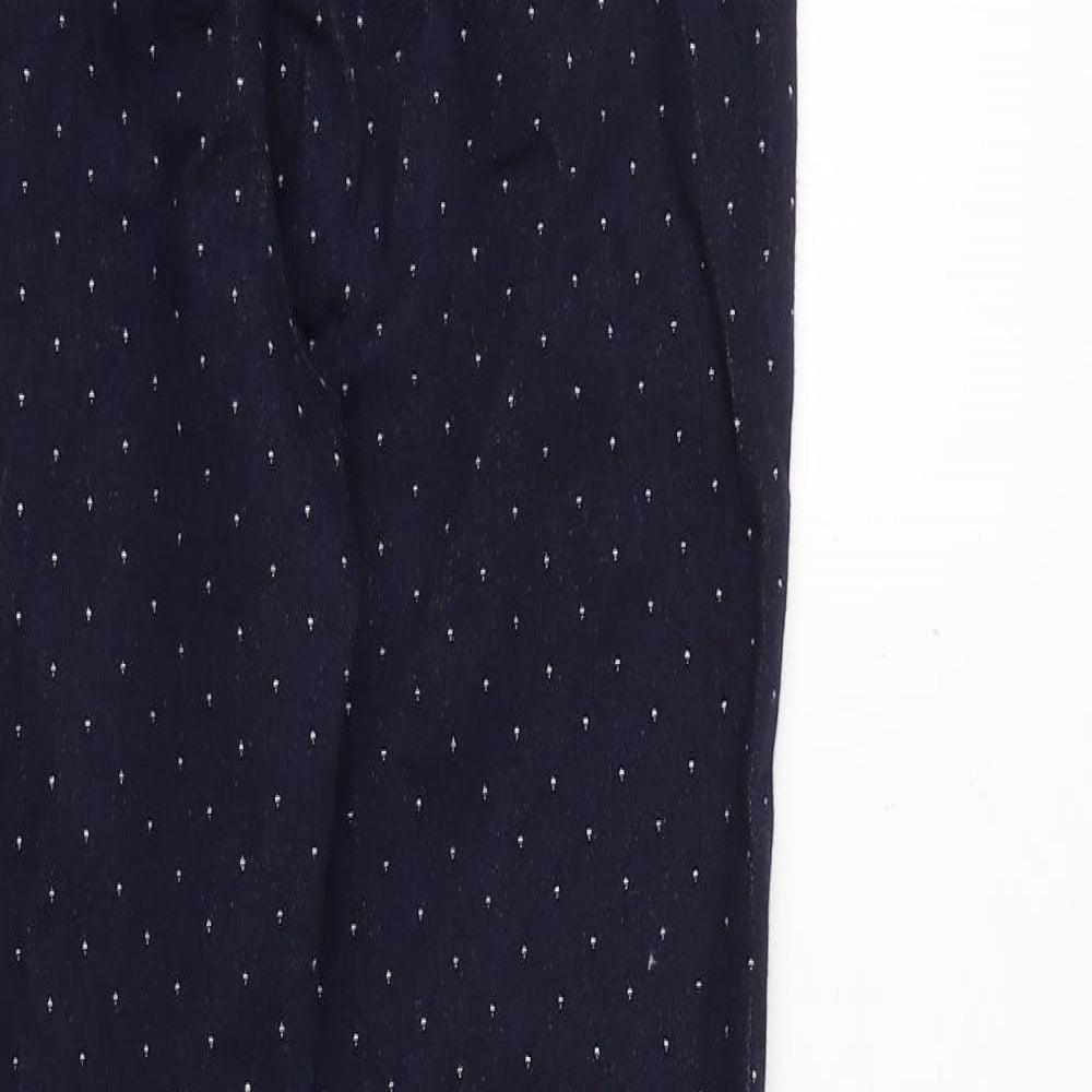 Marks & Spencer Womens Blue Geometric Cotton Skinny Jeans Size 8 Regular Zip