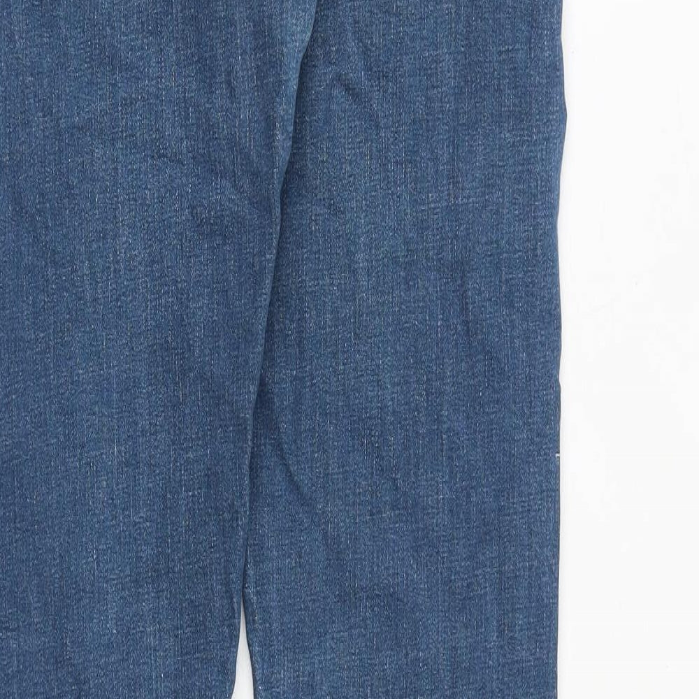 Marks & Spencer Mens Blue Cotton Skinny Jeans Size 30 in Regular Zip