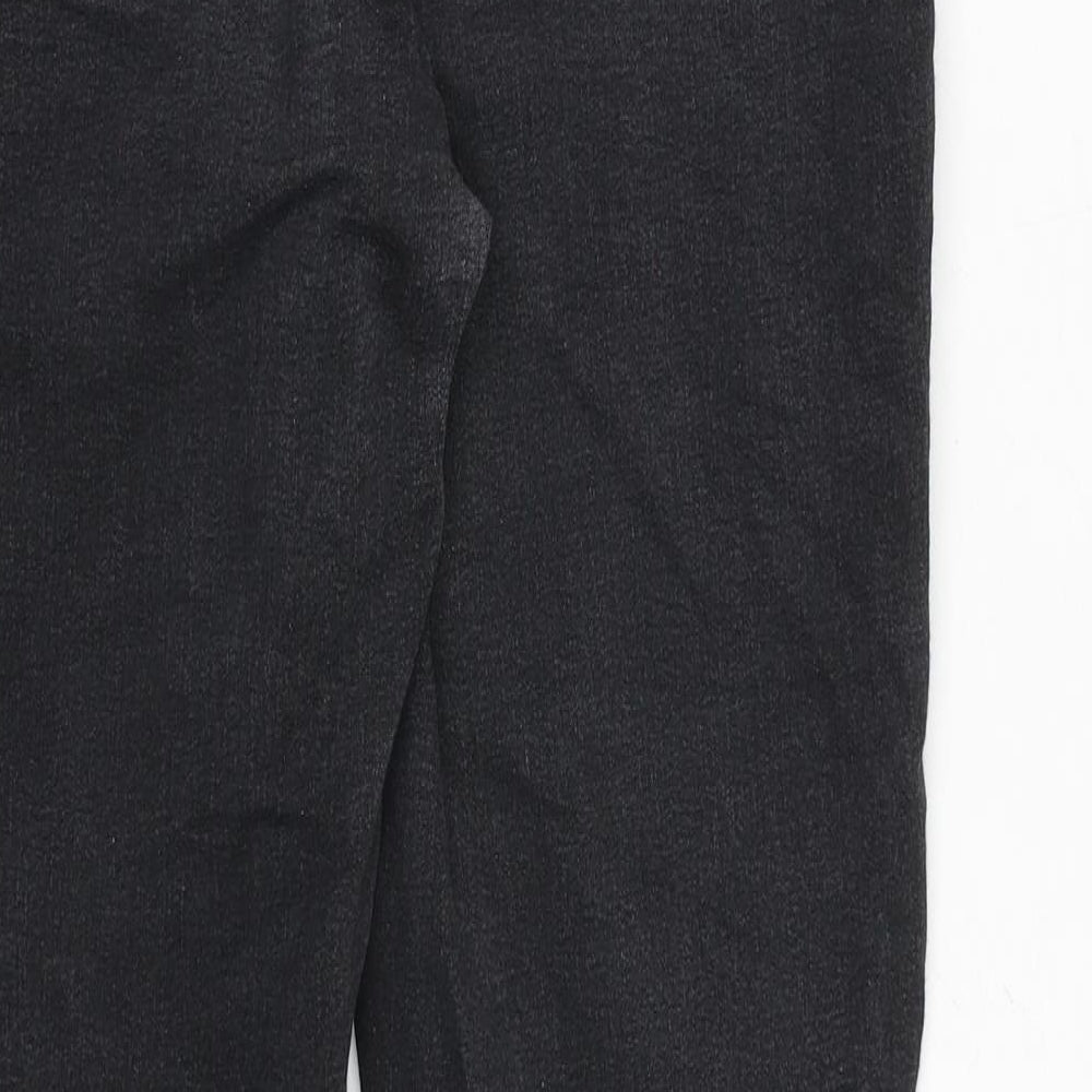 Marks & Spencer Womens Black Cotton Skinny Jeans Size 12 Regular Zip