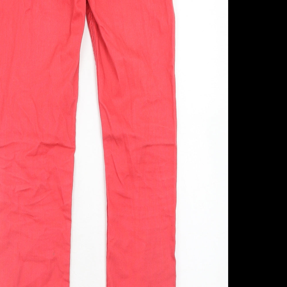 Johnnie B Womens Red Cotton Skinny Jeans Size 28 in Regular Zip