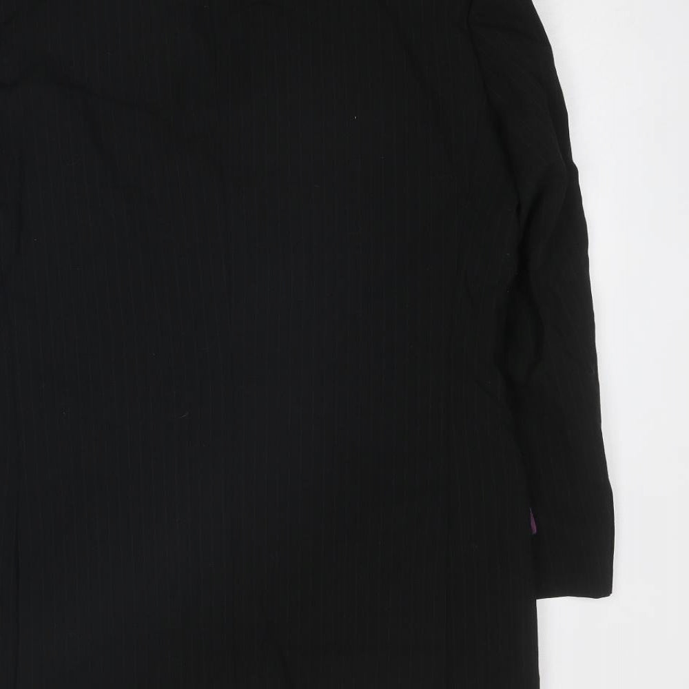 Skopes Mens Black Striped Wool Jacket Suit Jacket Size 38 Regular