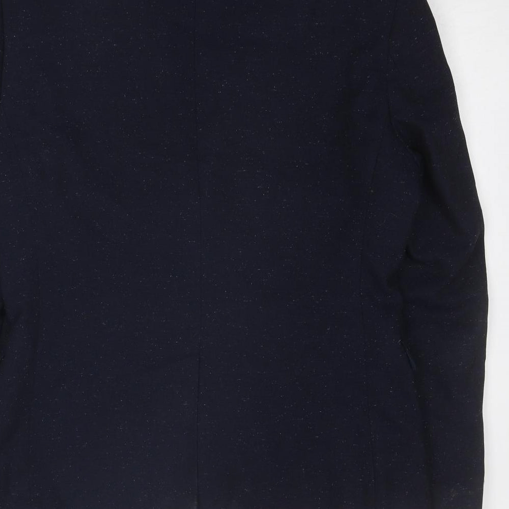 Marks & Spencer Mens Blue Polyester Jacket Blazer Size 38 Regular - Flecked