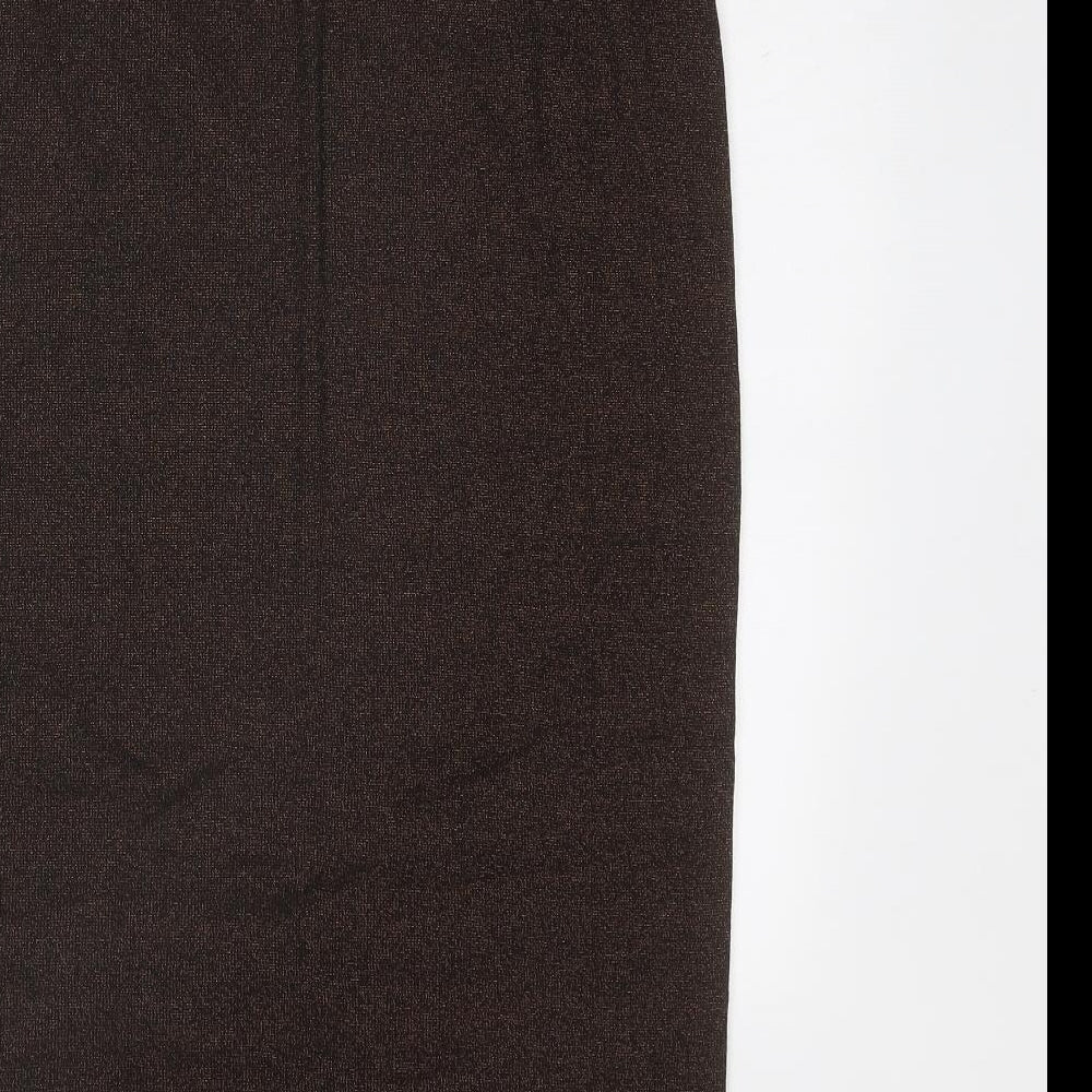 Marks & Spencer Womens Brown Cotton A-Line Skirt Size 10